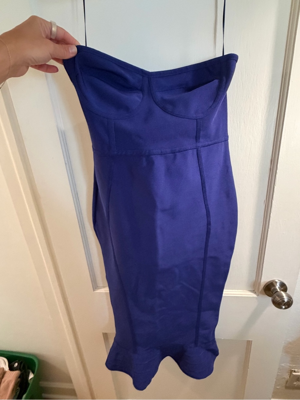 PrettyLittleThing Strapless Cobalt Blue Midi Dress